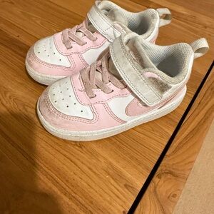 Nike Kids Pink and White Sneakers
